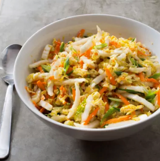 Napa cabbage slaw with carrots and sesame