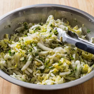 Napa cabbage slaw with jicama and pepitas