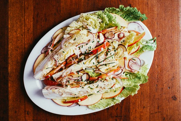 Napa cabbage wedge salad with apples and buttermilk dressing