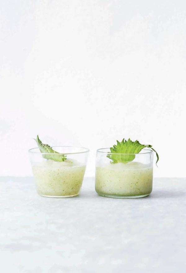 Nashi pear, sake and shiso frozen cocktail