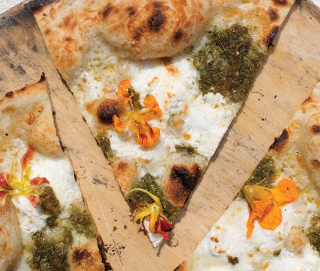 Nasturtium pizza