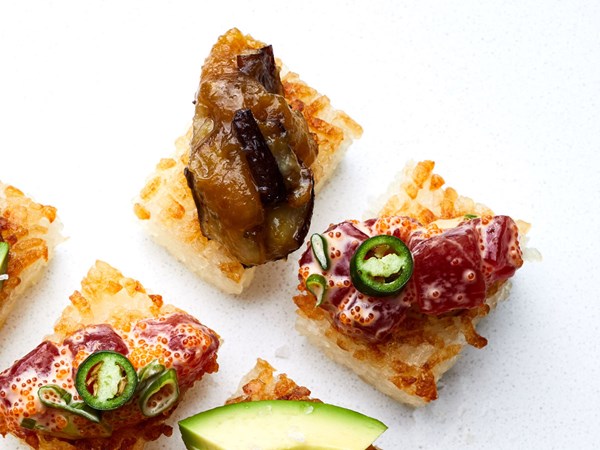 Nasu miso sushi "biscotti"
