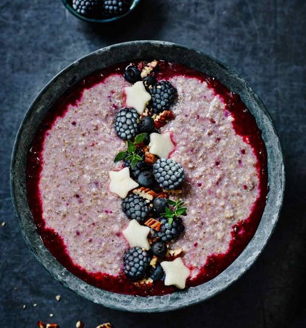 Natasha Corrett's cardamom, blackberry and vanilla quinoa porridge
