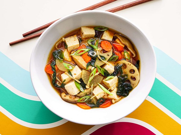 Natto soup with miso, tofu, and vegetables (Natto-jiru)