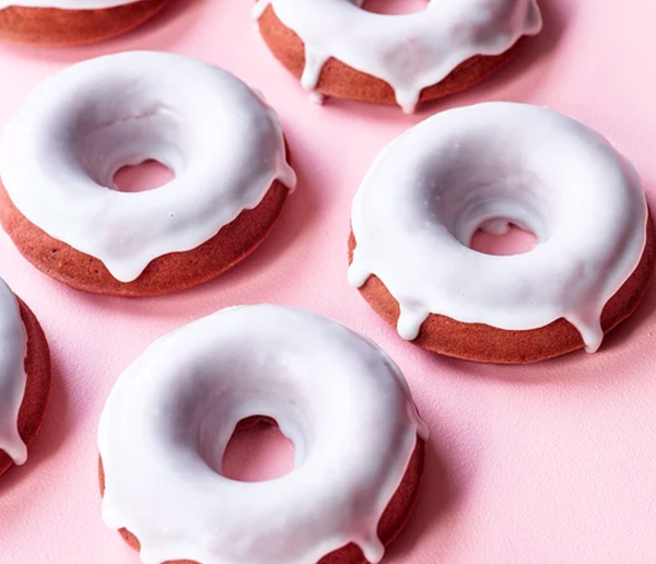 Naturally red velvet doughnuts