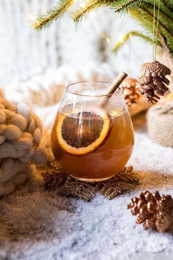 Naughty and nice cinnamon bourbon toddy