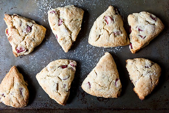 Naughty rhubarb scones