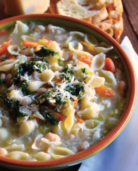 Navy bean and pasta soup with pistou [Christine Cushing]