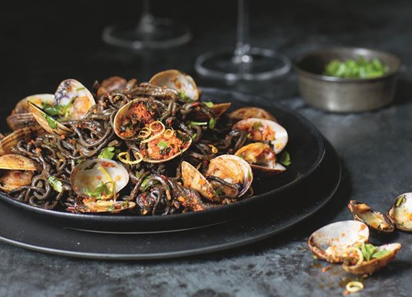 'Nduja and squid ink vongole