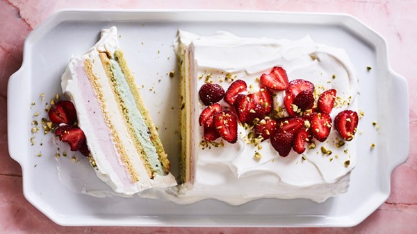 Neapolitan ice cream cake