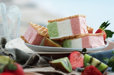 Neapolitan ice cream sandwiches