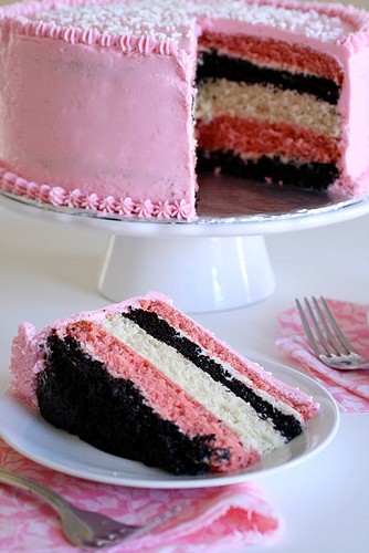 Neapolitan layer cake