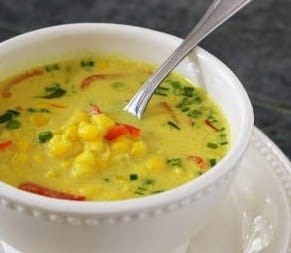 Nearly instant Thai coconut corn soup