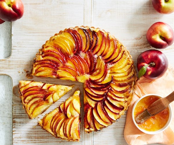 Nectarine & almond summer tart