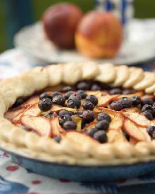 Nectarine & blueberry pie