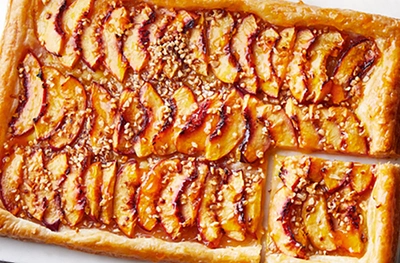 Nectarine & marzipan tart