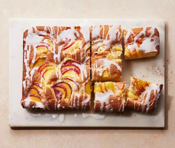 Nectarine & orange blossom traybake