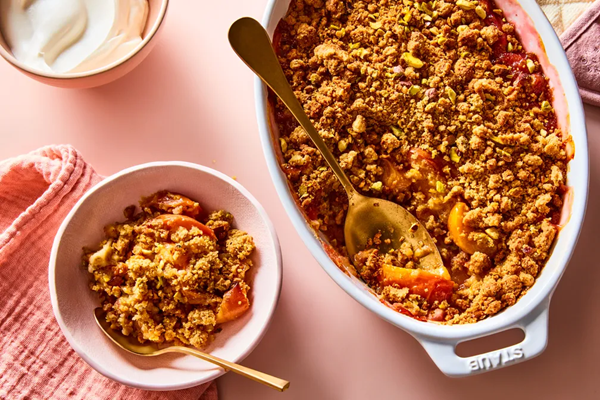 Nectarine & pistachio crumble