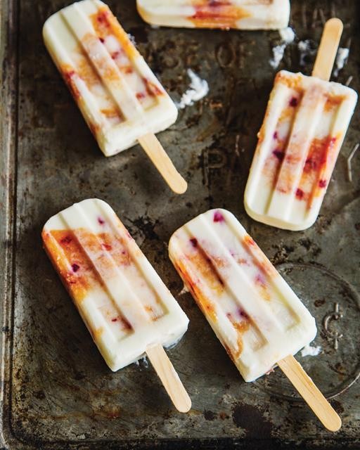 Nectarine & yogurt pops