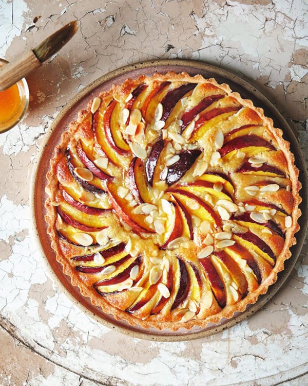 Nectarine and almond tart