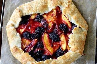 Nectarine and blackberry galette