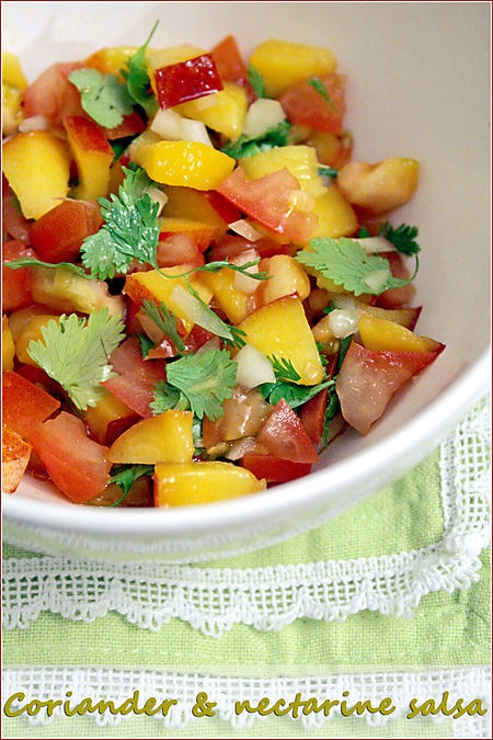 Nectarine and coriander leaf salsa 