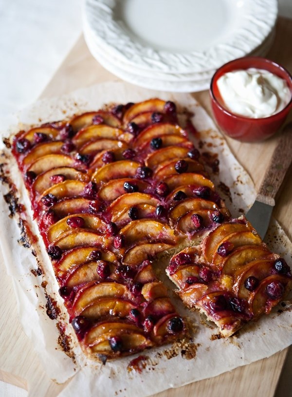 Nectarine and cranberry shortcake