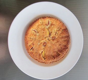 Nectarine and macadamia frangipane tart