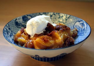 Nectarine and peach cobbler