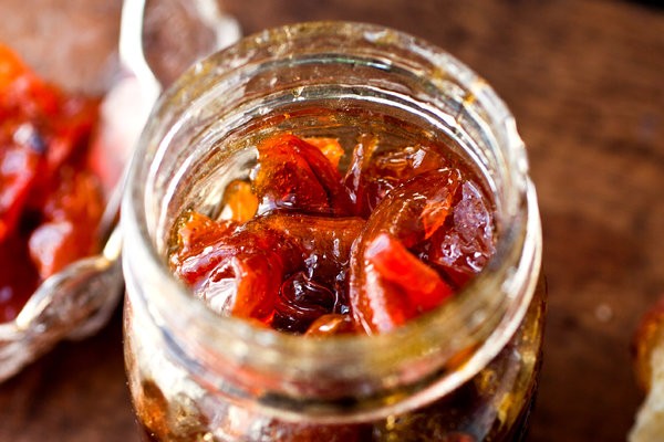 Nectarine and peach jam with lemon verbena