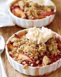 Nectarine-and-plum crisp with oatmeal streusel