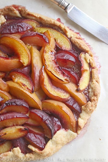 Nectarine and plum galette