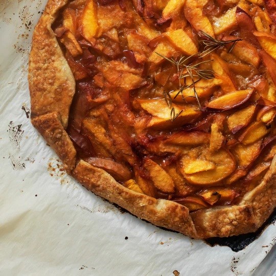 Nectarine and rosemary galette