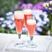 Nectarine and strawberry Bellinis
