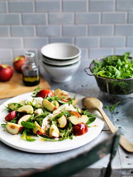 Nectarine, buffalo mozzarella and rocket salad