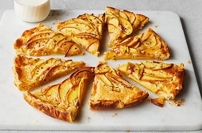 Nectarine, frangipane & cardamom tart