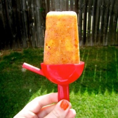 Nectarine, honey and chamomile ice pops