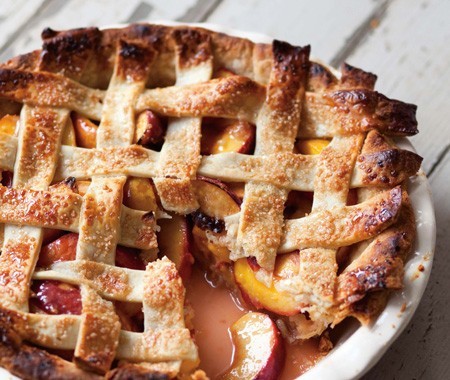 Nectarine lattice pie