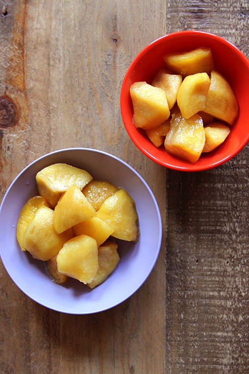 Nectarine murabba with cardamom, lemon, and rosewater