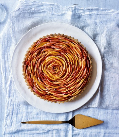 Nectarine rose tart