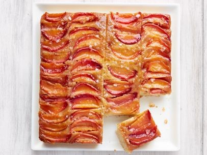Nectarine upside-down cake with salted caramel