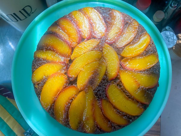 Nectarine upside-down gingerbread