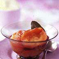 Nectarines in brandy with lemon grass