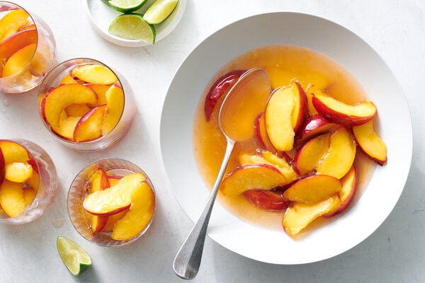 Nectarines in lime syrup