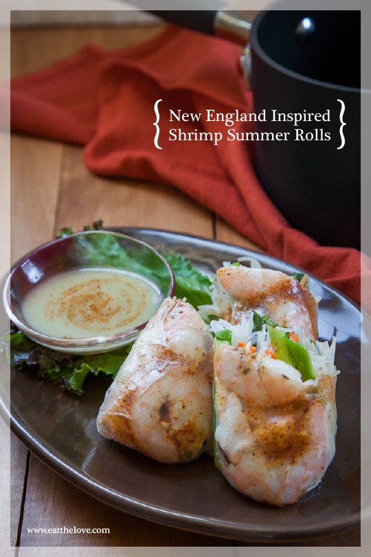New England inspired shrimp summer rolls