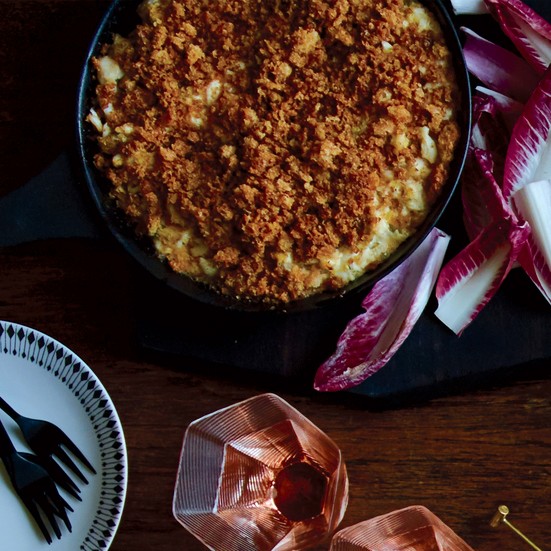 New England-style crab dip with brown-butter crumbs