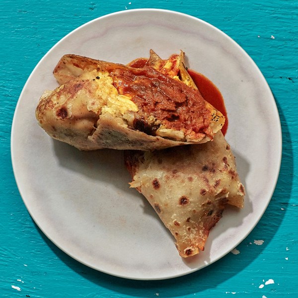 New Mexican-style breakfast burritos [Eric See, Ursula's]