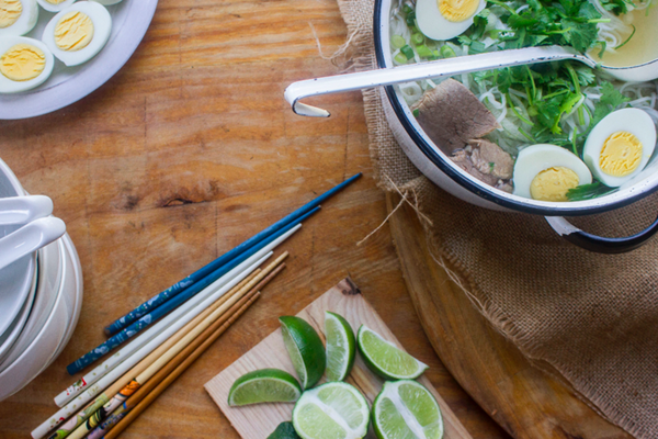 New Orleans noodle soup (Yakamein)