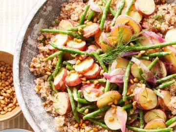 New potatoes and green beans with mustard vinaigrette 