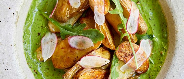 New potatoes and tarragon